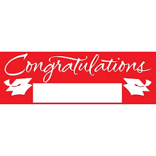 Red Congratulations Grad Horizontal Banner