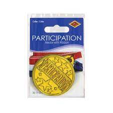 "Participation" Gold Medal w/Ribbon