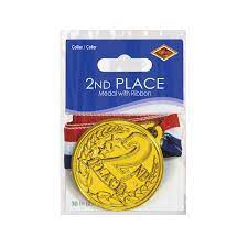 Second "2nd" Place Gold Medal w/Ribbon