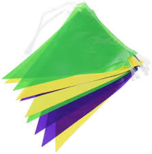 Green / Yellow / Purple Pennant Banner