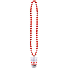 Red Congrats Grad Necklace w/Shot Glass