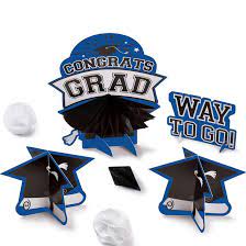 Blue Congrats Grad Table Decorating Kit