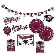 Burgundy / Maroon Graduation Room Decorating Kit