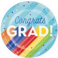 Rainbow "Congrats Grad!" 9" Paper Plates