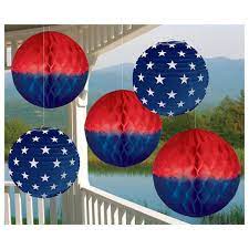 PATRIOTIC HONEYCOMB HANGING DECORATIONS