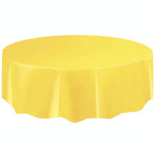 Yellow Round Value Plastic Table Cover