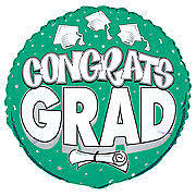 GREEN 18" CONGRATS GRAD MYLAR BALLOON