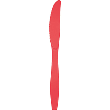Coral Plastic Knives