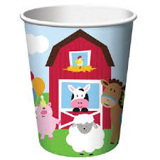 FARMHOUSE BIRTHDAY PAPER CUPS 8CT