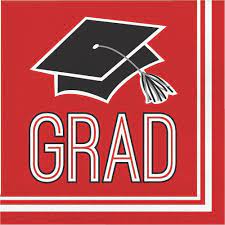 RED GRAD LUNCHEON NAPKINS