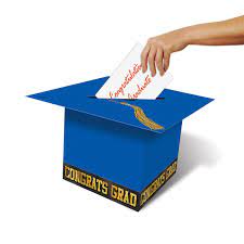 Blue Graduation Cap Card Box