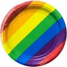 Rainbow 7" Round Paper Plates