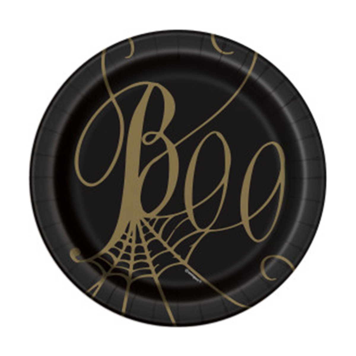 SPIDER WEB "BOO" 7" PAPER PLATES   8CT
