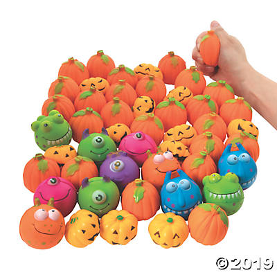 FOAM HALLOWEEN STRESS TOY ASSORTMENT 50PCS