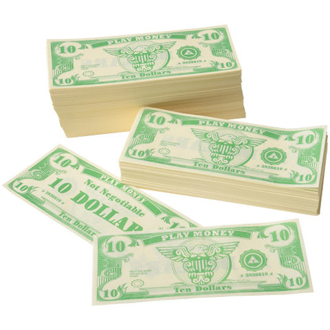 PLAY MONEY - PAPER $10           1000 PIECES/PKG