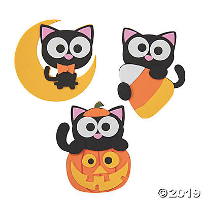 HALLOWEEN CAT MAGNET CRAFT KIT MAKES 12