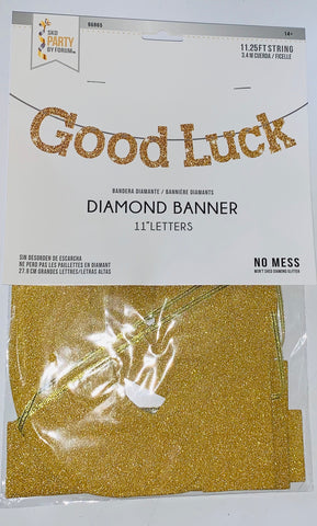 GOOD LUCK DIAMOND GOLD BANNER