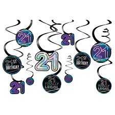 21ST BIRTHDAY - SWIRL DECORATIONS