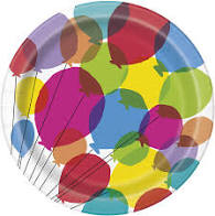 Balloons and Rainbow 9" Paper Plates