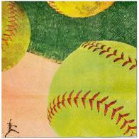 SOFTBALL BEVERAGE NAPKINS