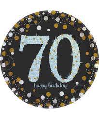 SPARKLING CELEBRATION 70TH BIRTHDAY CAKE PLATES