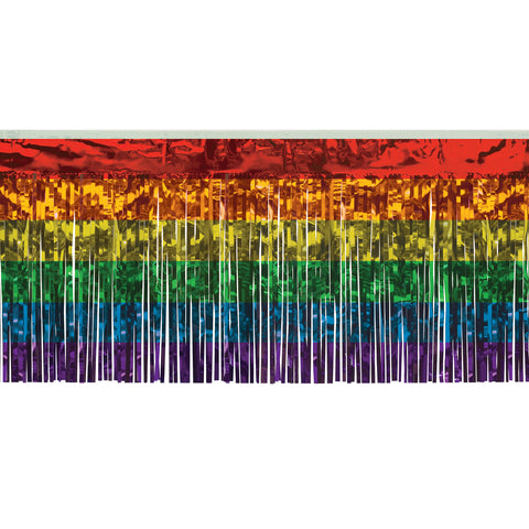 Rainbow Metallic Fringe Drape Decoration