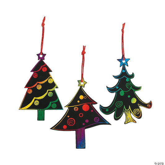 MAGIC SCRATCH CHRISTMAS TREE ORNAMENT CRAFT KIT