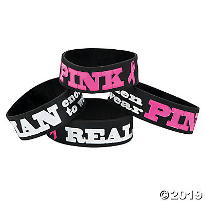 men s pink ribbon breast cancer awareness big band rubber