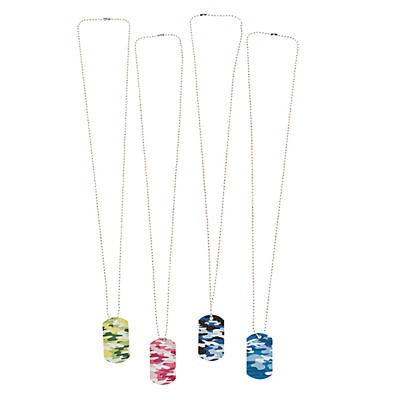 Metal Camouflage Dog Tag Necklaces