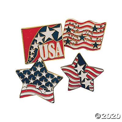 Metal Patriotic Clutch Pins