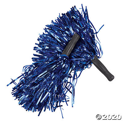 Blue Metallic Foil Pom Poms