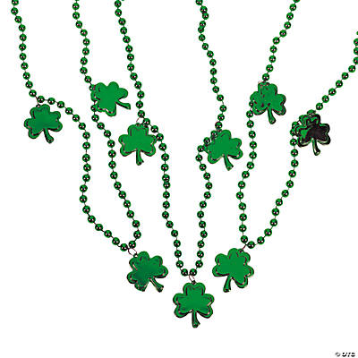 Metallic Shamrock Bead Necklaces