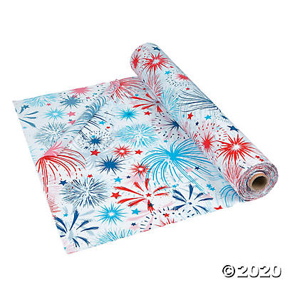 Patriotic Burst Tablecover Roll - 40" x 100ft.