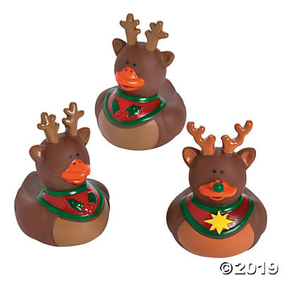 REINDEER RUBBER DUCKIES SET OF 9