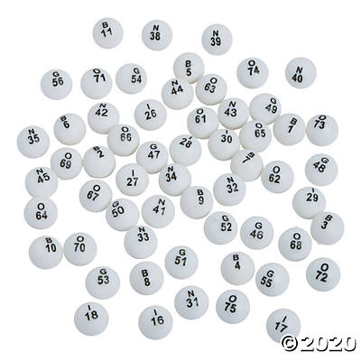 White Plastic Bingo Ball Set