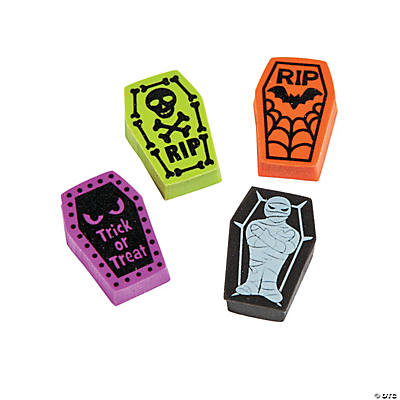 COFFIN SHAPED ERASERS 12PCS