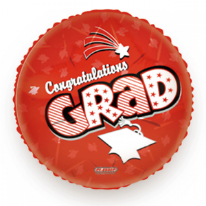 RED CONGRATULATIONS GRAD 18" MYLAR BALLOON