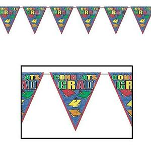 CONGRATS GRAD MULTICOLOR PENNANT BANNER