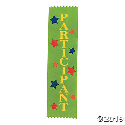 Participant Green Satin Award Ribbon