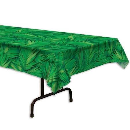 PALM LEAF PLASTIC TABLE COVER  1PC