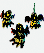 MAGIC SCRATCH GHOST ORNAMENTS
