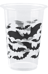 Clear Bats Halloween Cups