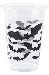 CLEAR BATS HALLOWEEN CUPS