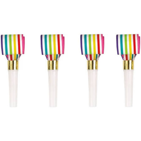 Rainbow Stripe Party Blowouts