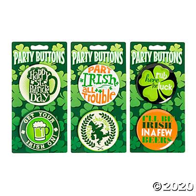 St. Patrick's Day Fun Sayings Buttons