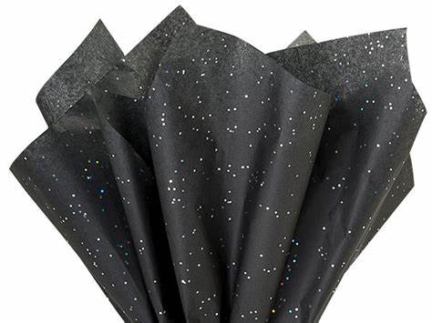 Black Glitter Tissue Paper