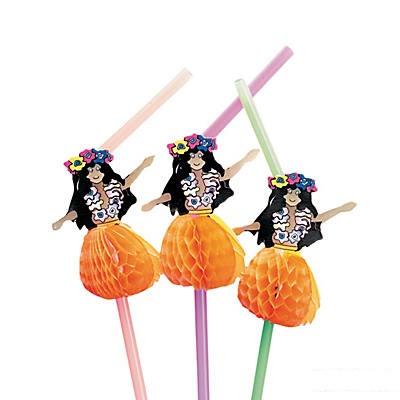 Tissue Hula Girl Straws