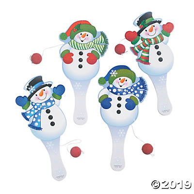 SNOWMEN SHAPED PADDLE BALL